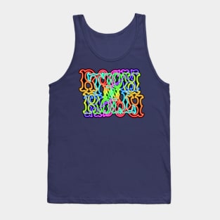 Glowing Neon Rainbow RocK n RolL Anagram Tank Top